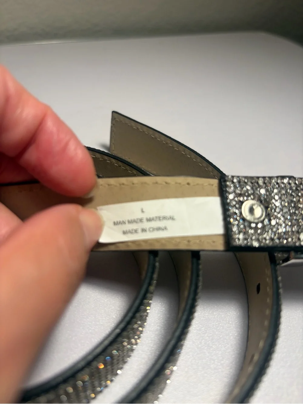 Belt Rhinestone-Embellished Silver Women’s Belt